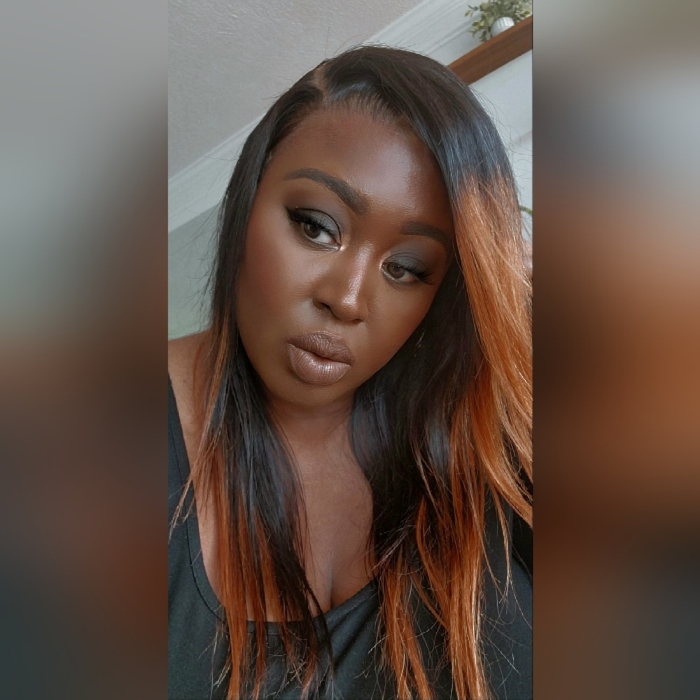 Pre❤Gently Worn (Once) Human Hair HD 13X4 LACE FRONTAL Ombre Wig: 16 inches - Picture 3 of 15